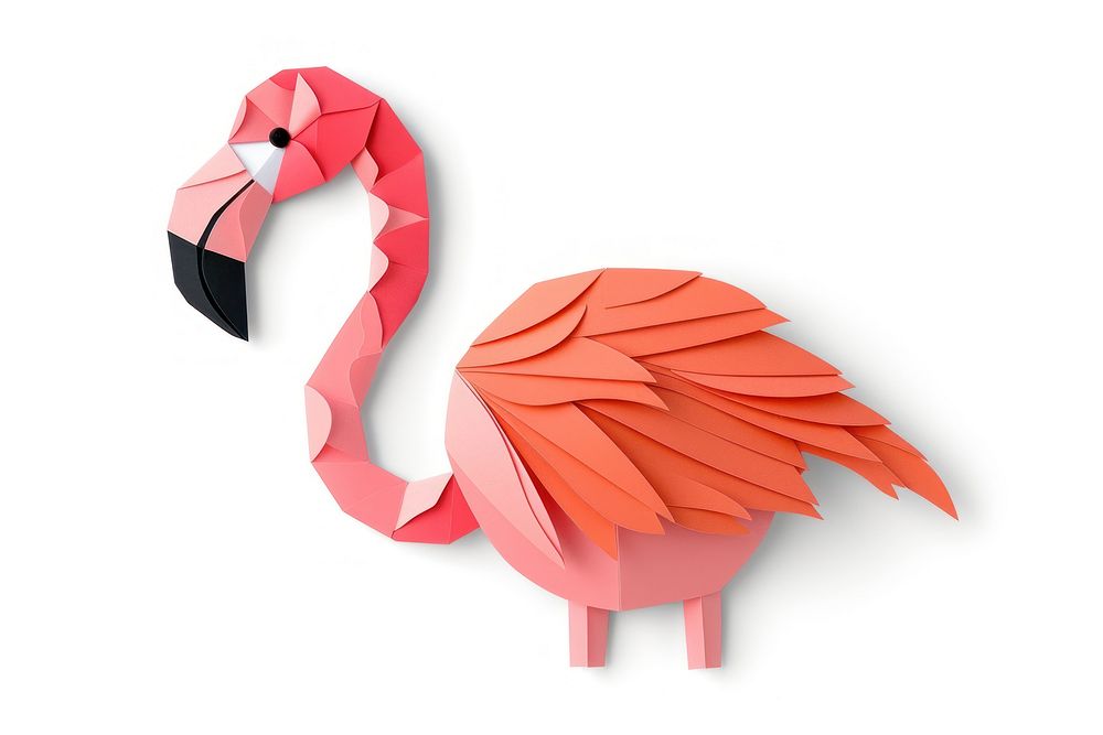 Flamingo origami animal paper.