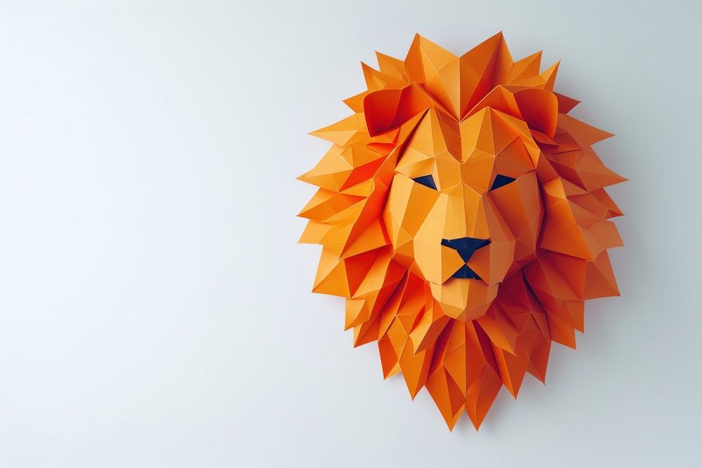 Lion head origami craft paper.