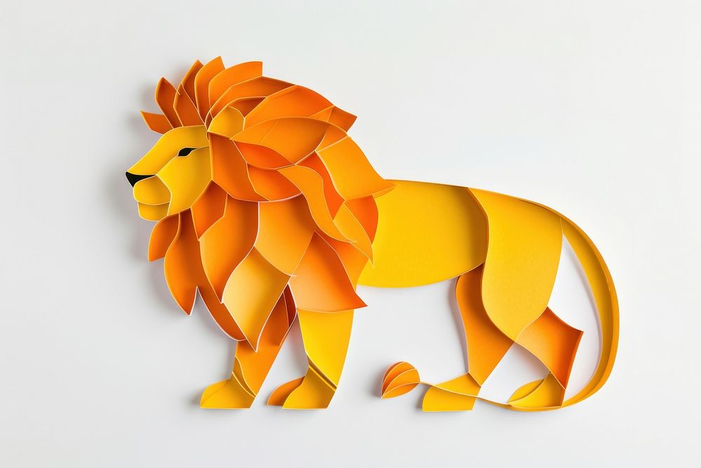 Lion origami mammal craft.
