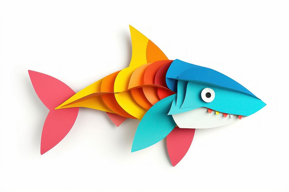 Shark origami animal paper.