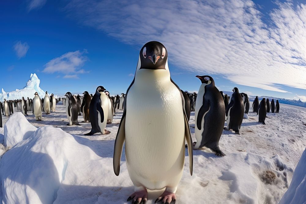 Penguin colony in Antarctica penguin wildlife animal.