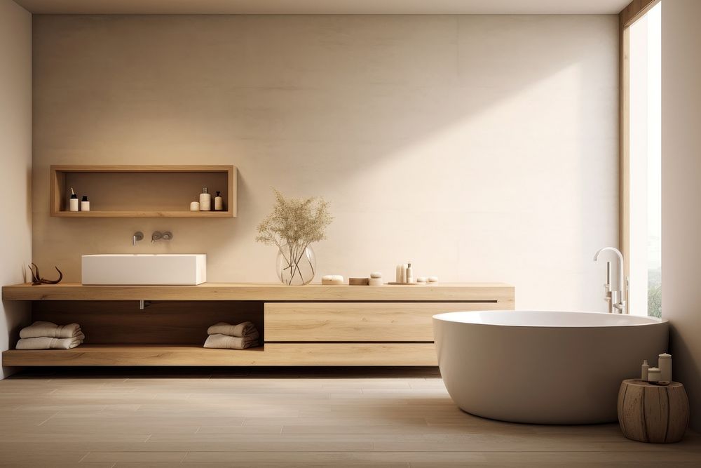 Bathroom interior design bathtub sink architecture.