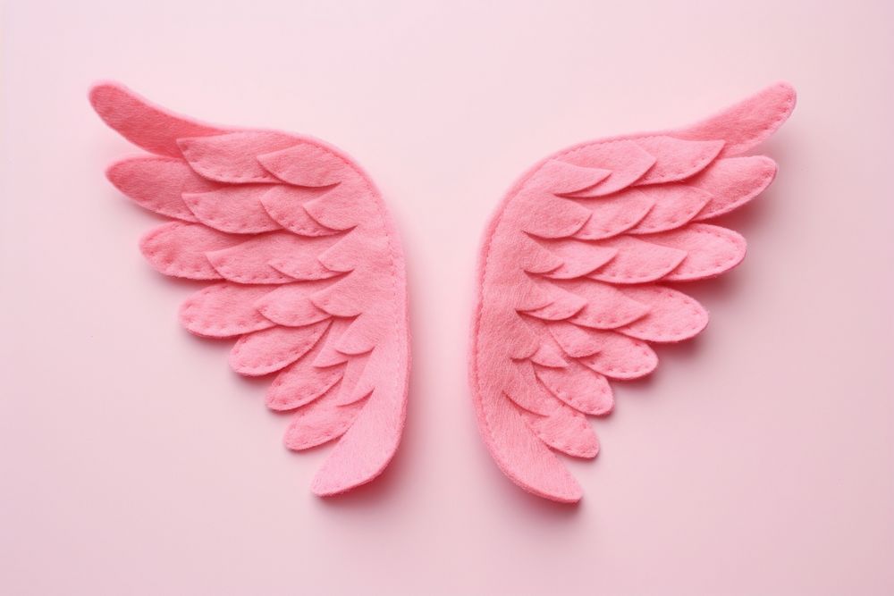 Photo of felt angel wing petal creativity softness.