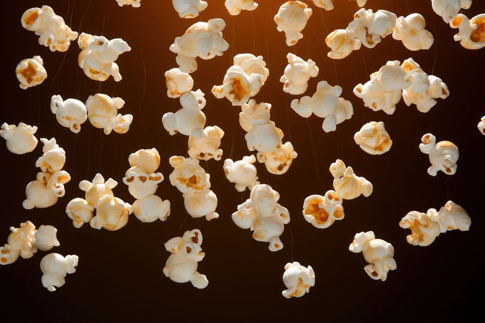 Floating popcorns backgrounds snack food.