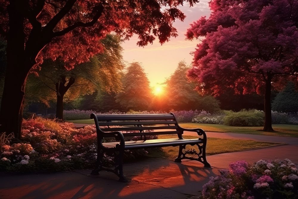 Photo of park outdoors nature sunset.