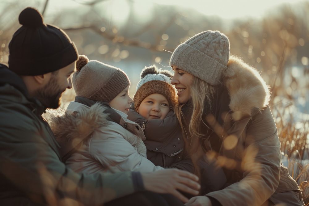 Person interacting with family outdoors nature adult.