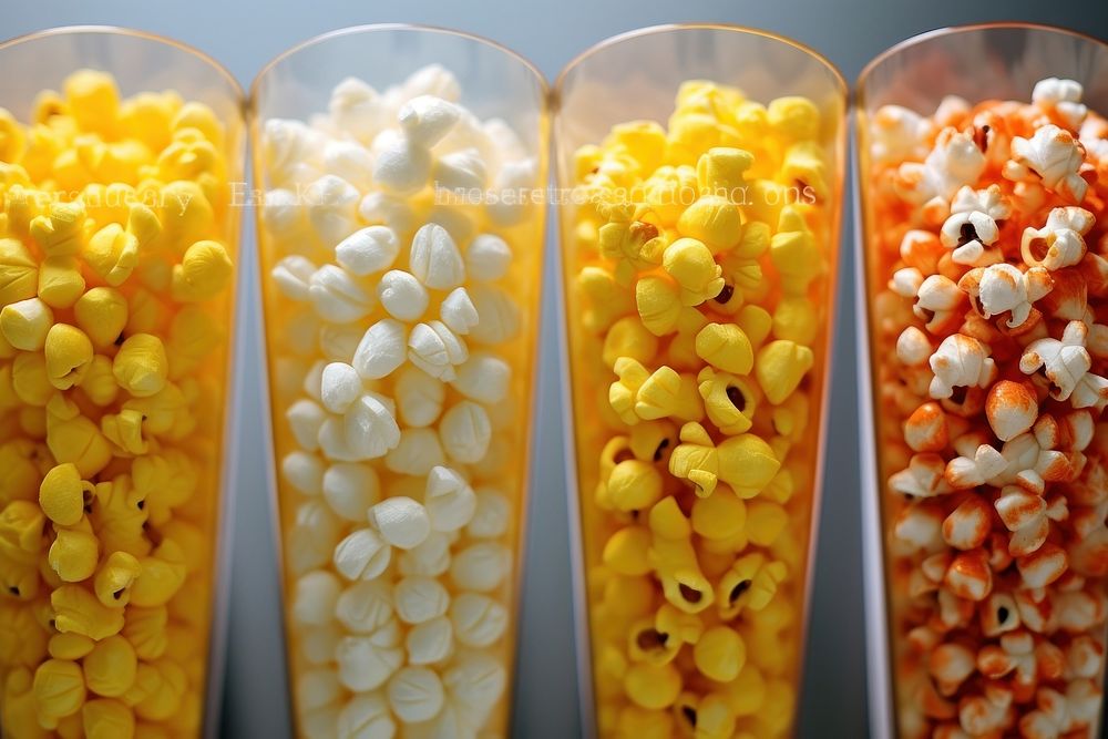 Popcorns snack food pill.