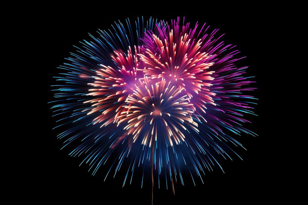 Colorful firework fireworks celebration black background.