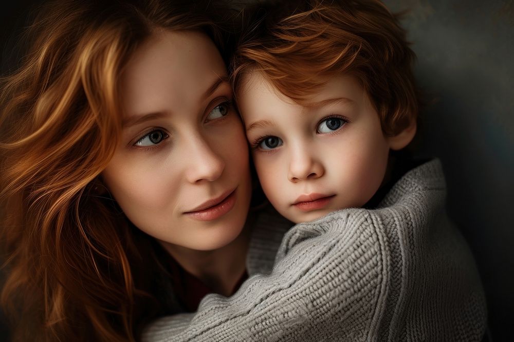 Mother and a son photography portrait baby.