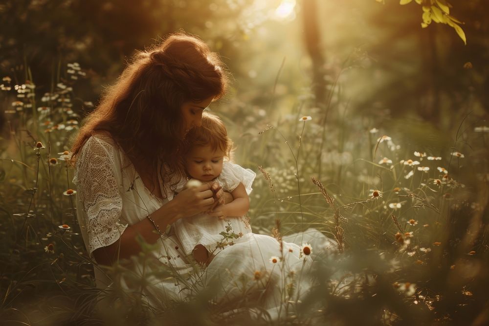 Motherhood photography outdoors portrait.