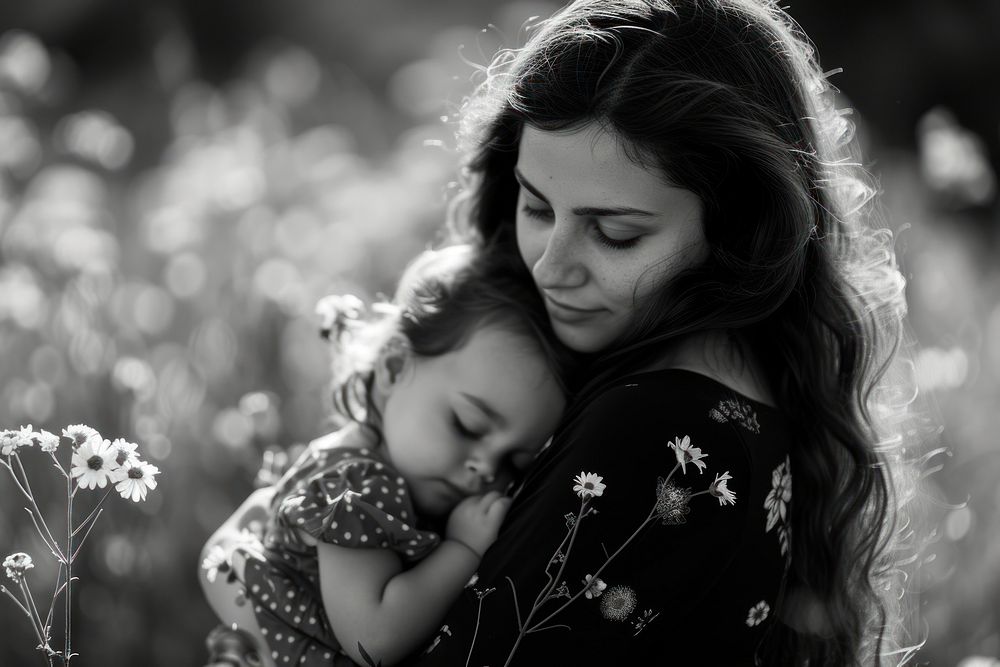 Motherhood photography portrait hugging.