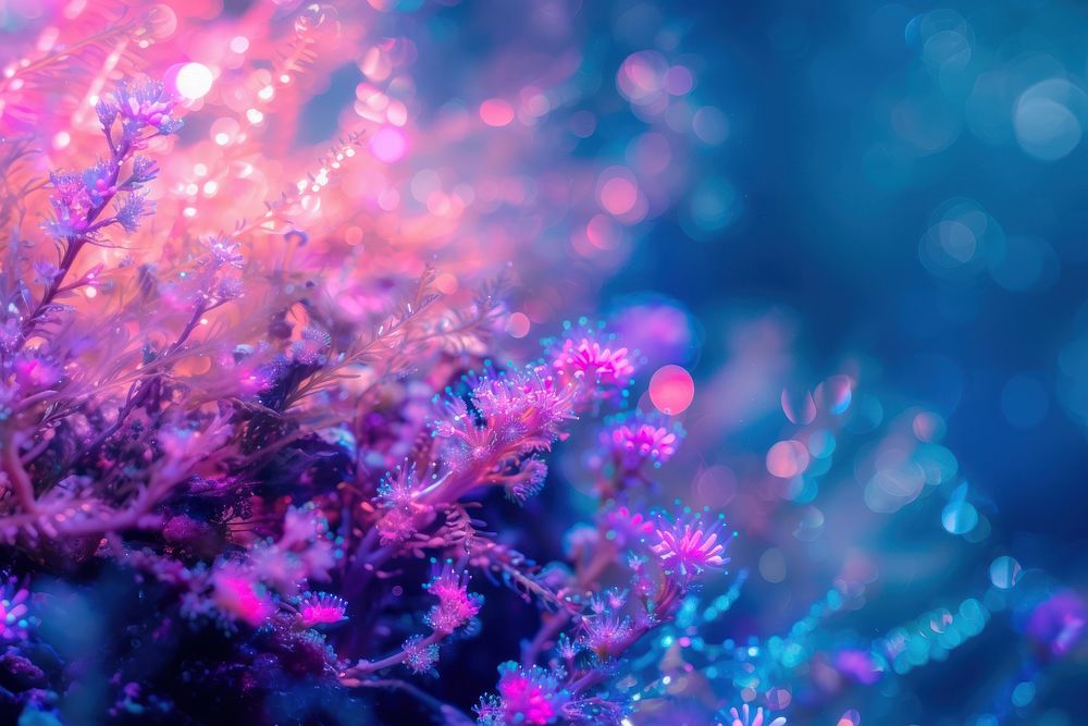 Bioluminescence coral reef backgrounds outdoors glitter.