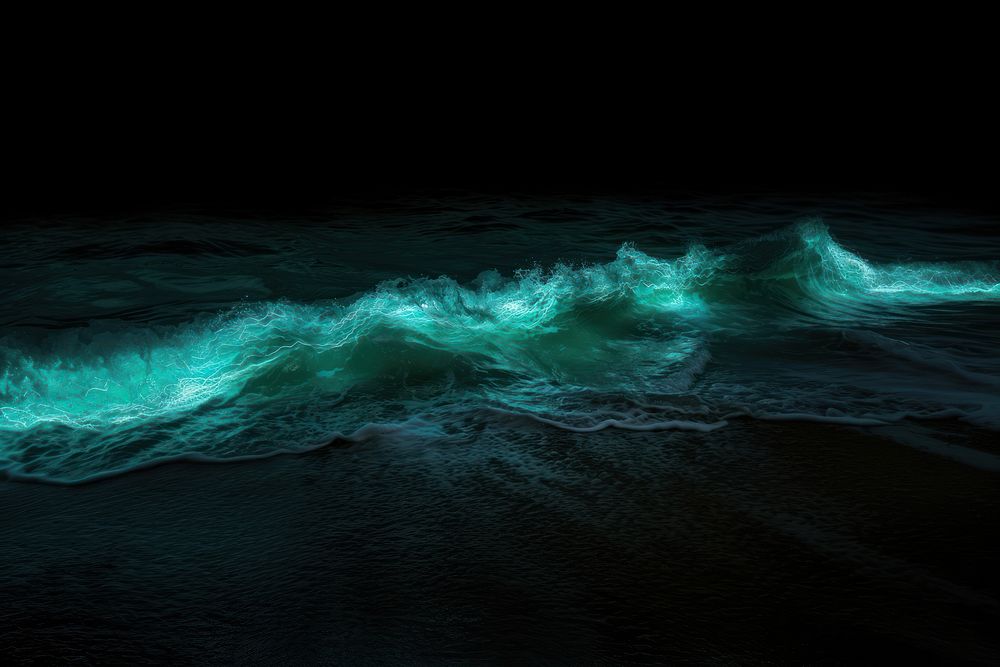 Bioluminescence ocean nature light sea.