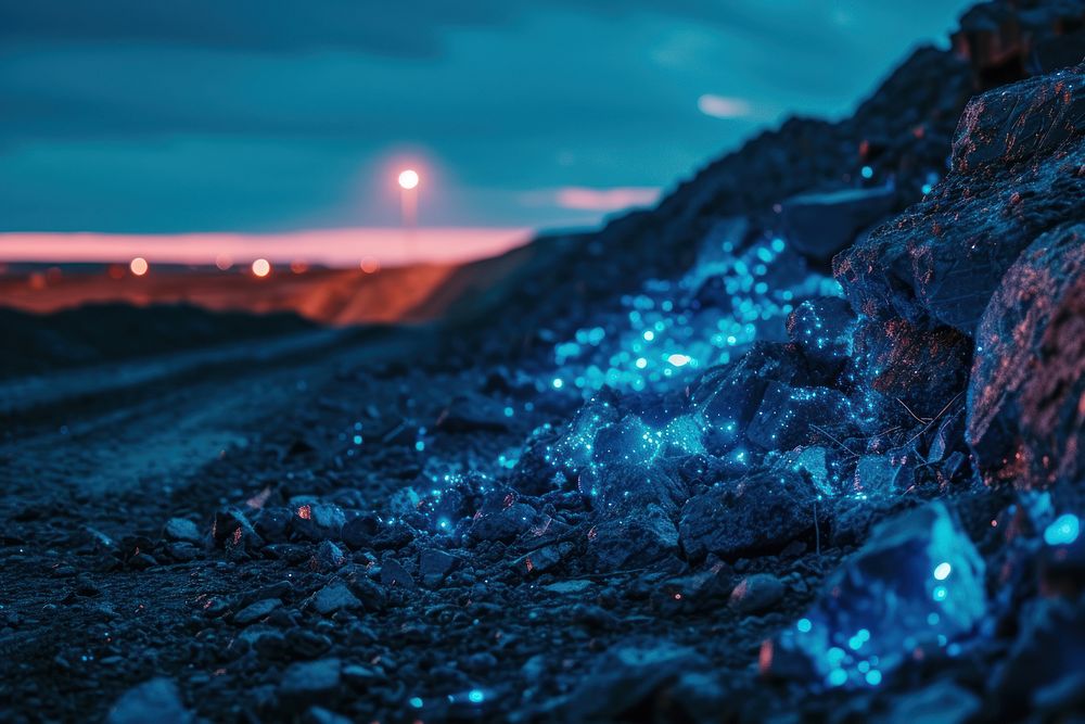 Bioluminescence Landfill background light outdoors nature.
