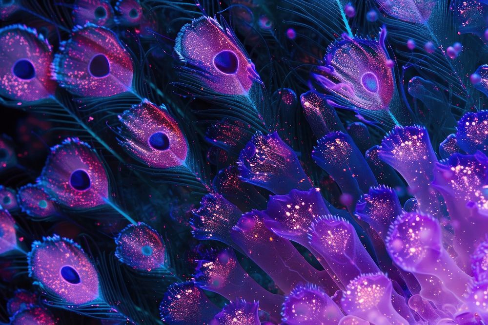 Bioluminescence peacock background backgrounds pattern nature.