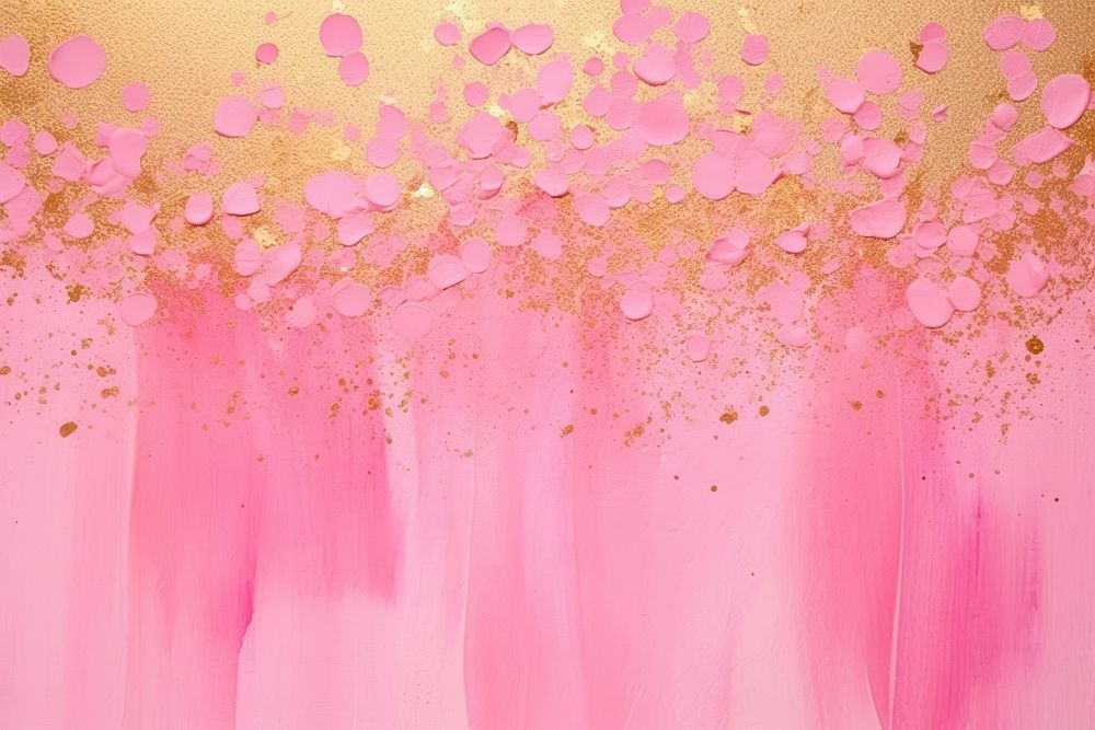 Pink watercolor gold background gold dust glitter.