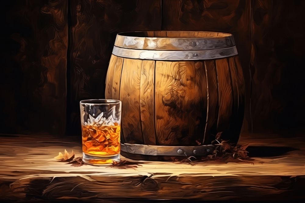 Bourbon barrel whisky glass.