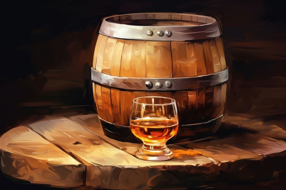 Bourbon barrel whisky glass.