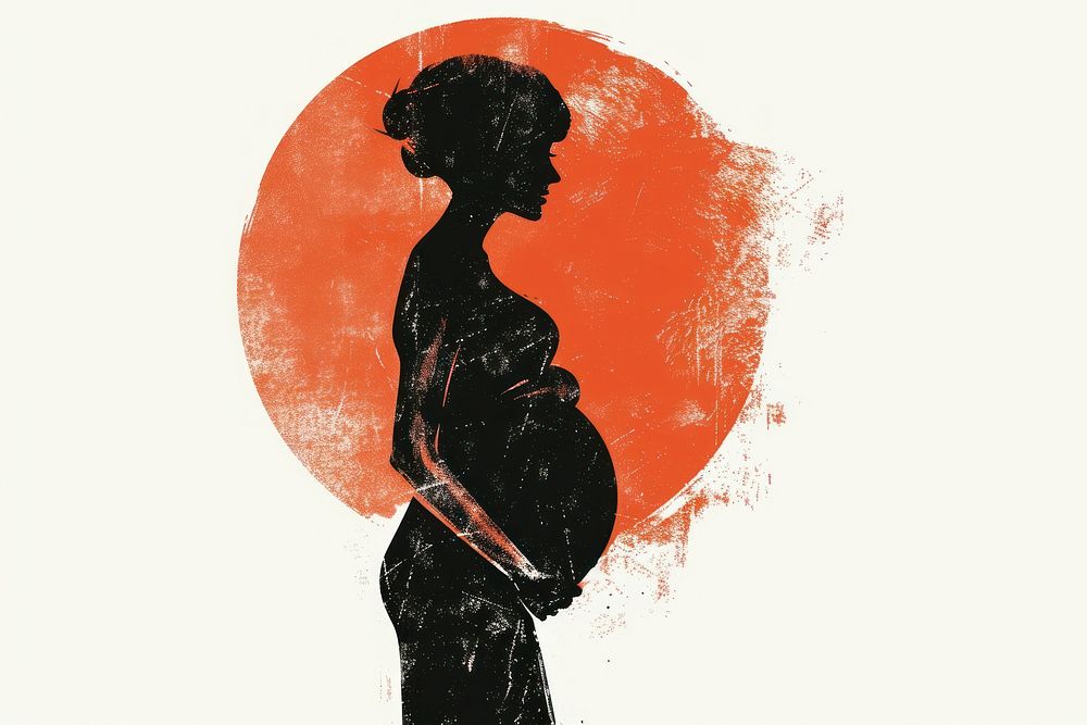 Pregnant mother art silhouette adult.
