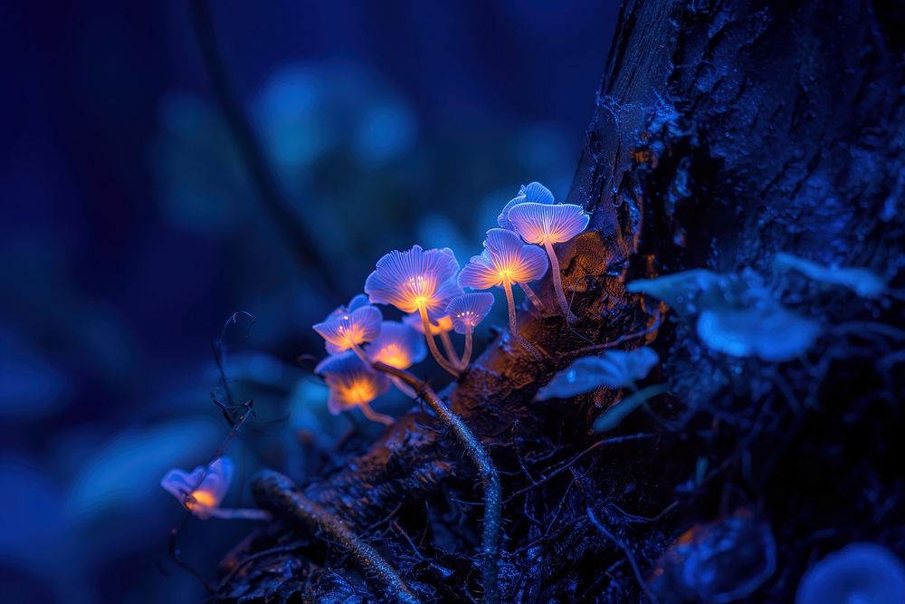 Bioluminescence fungi kingdom fungus plant light.