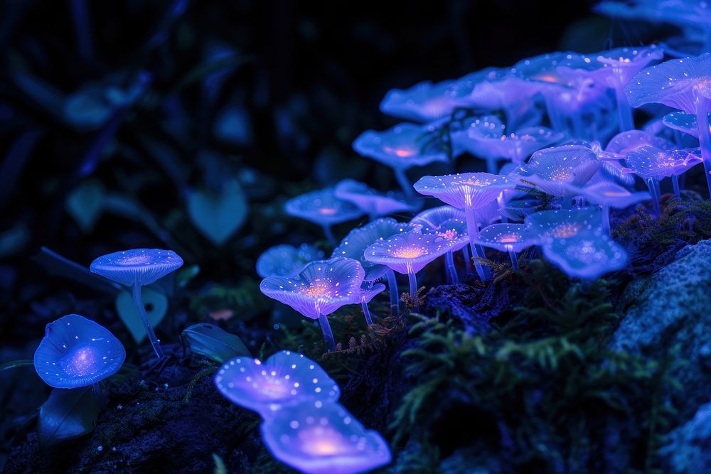 Bioluminescence fungi kingdom outdoors nature fungus.