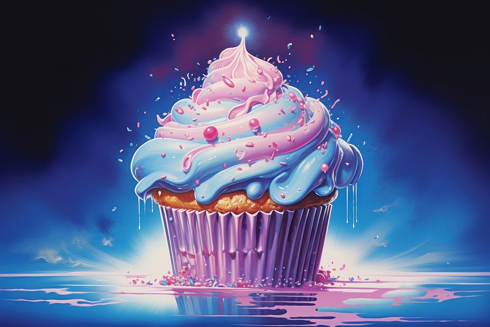 A cupcake dessert icing food.