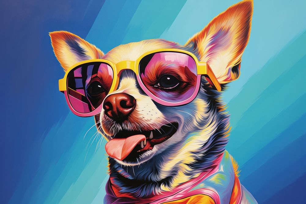 Dog art sunglasses chihuahua.