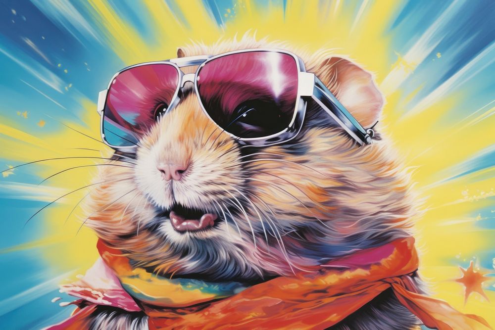 A hamster sunglasses mammal animal.