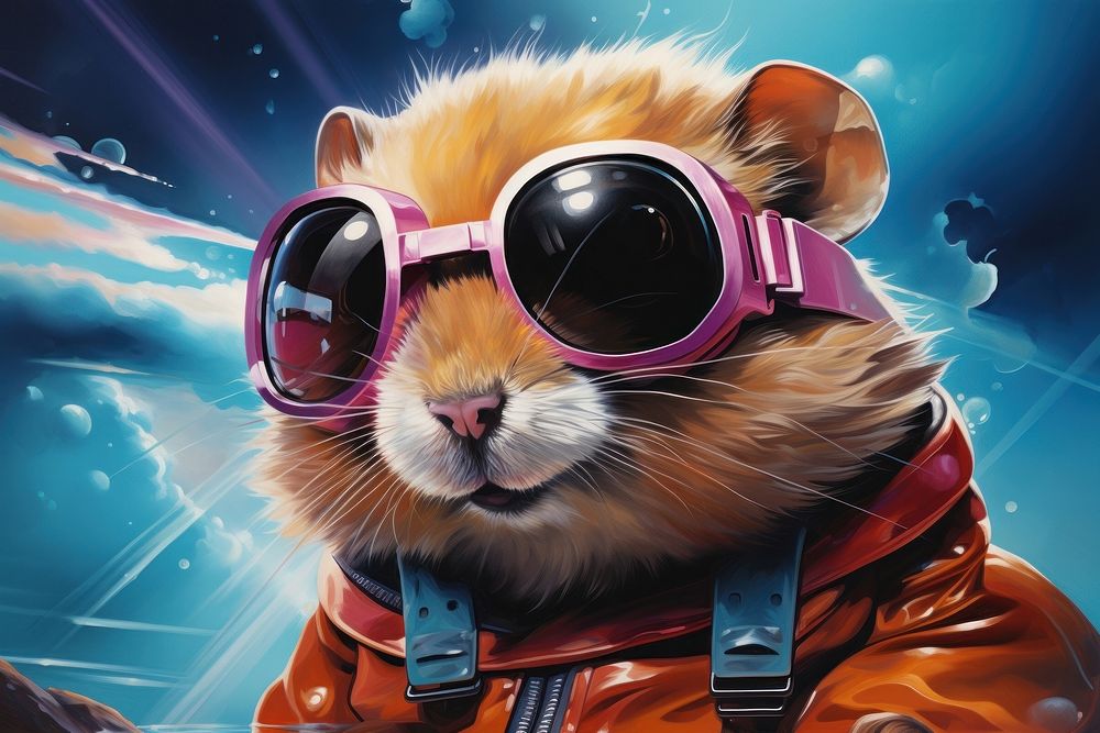 A hamster sunglasses mammal animal.