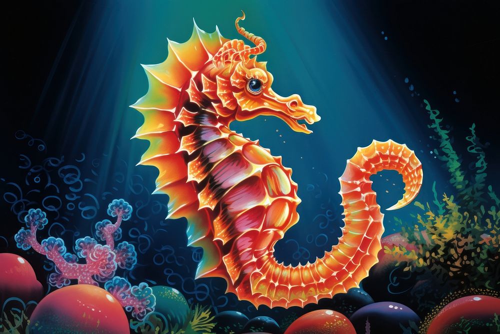 A seahorse animal underwater undersea.