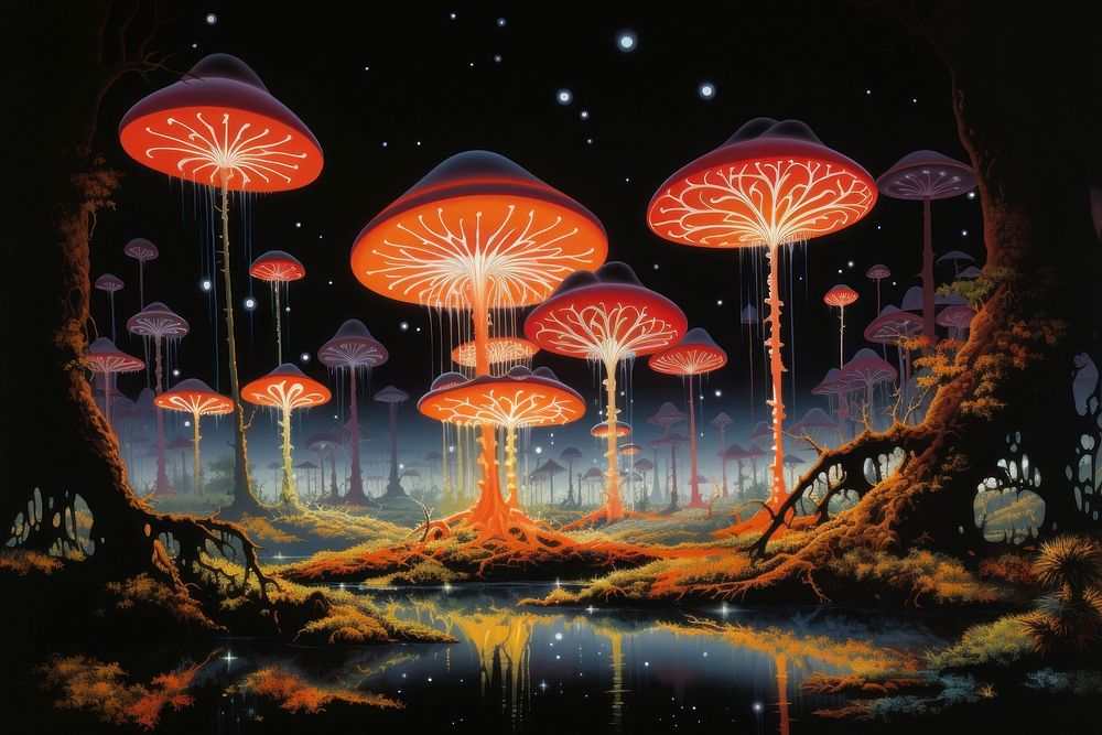 Forest mushroom outdoors fungus.
