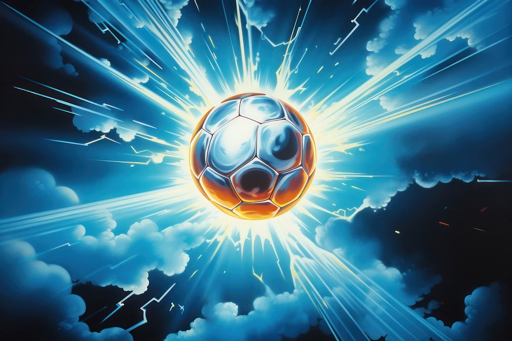 Flying soccer ball backgrounds football sphere.
