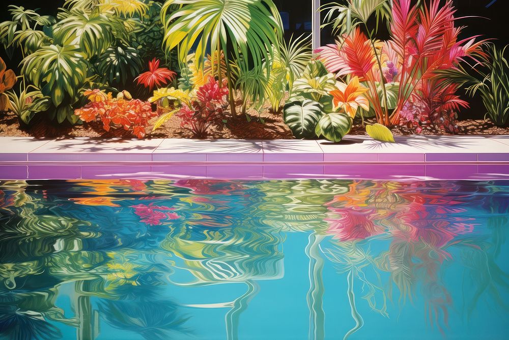Pool water aesthetic outdoors nature plant.