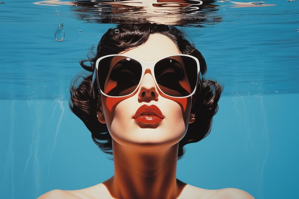 Pool water aesthetic sunglasses portrait adult.
