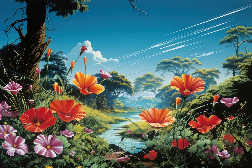 Wildflowers outdoors painting nature.