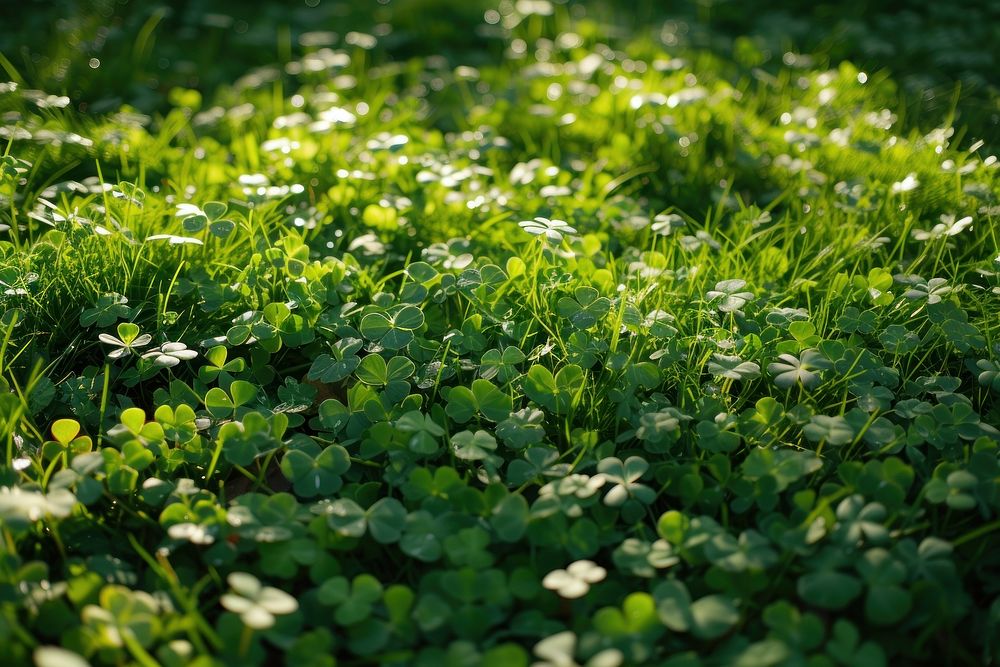Clover leaf field outdoors nature clover.