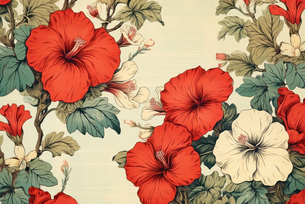 Tropical flowers art backgrounds hibiscus.