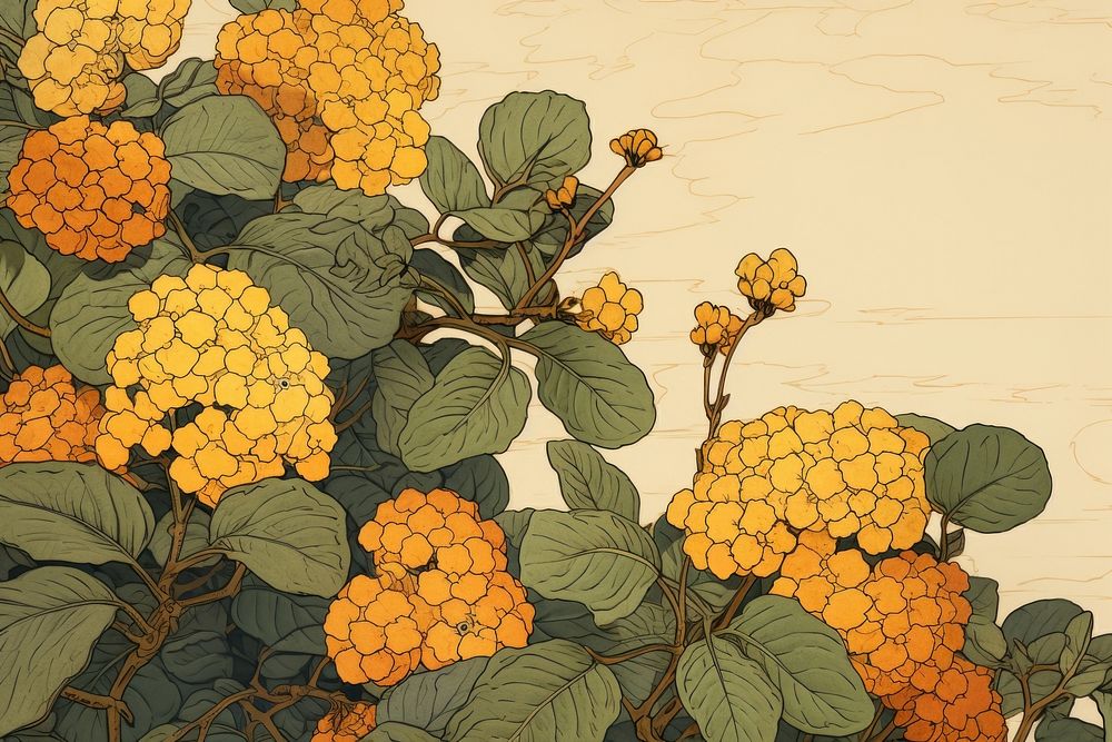 Yellow lantana art backgrounds pattern.