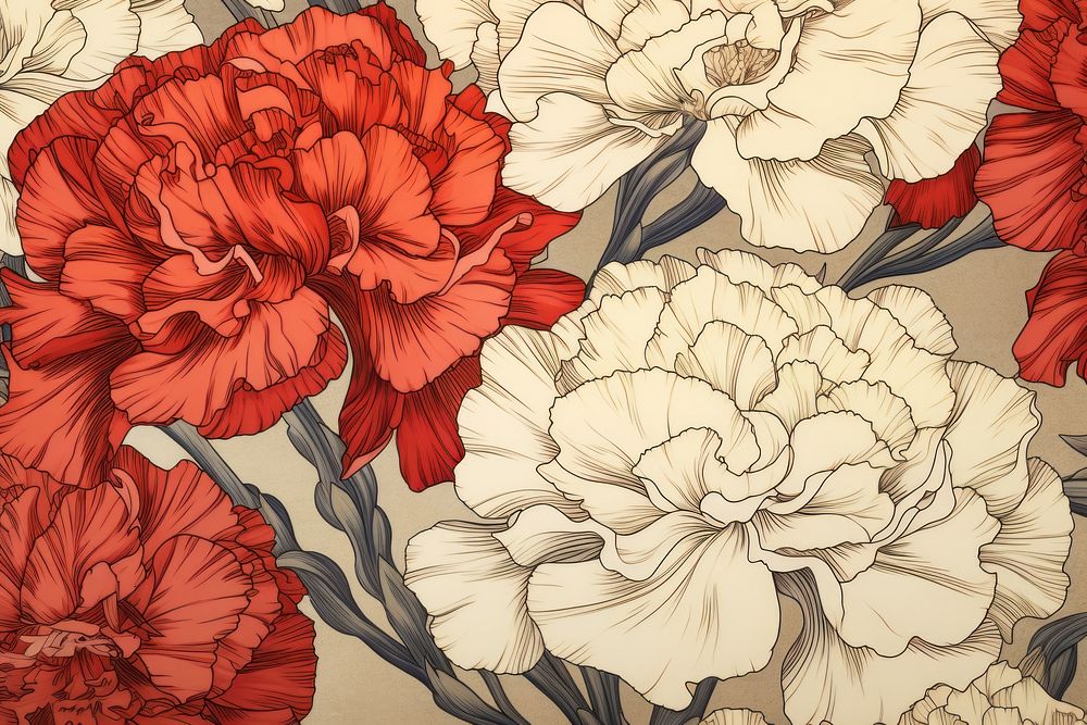 Carnation flowers backgrounds plant art.