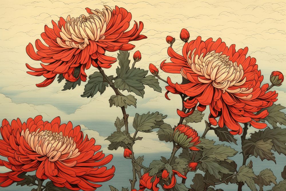 Chrysanthemum flower art pattern.