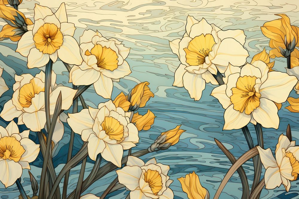 Daffodil flower backgrounds plant.