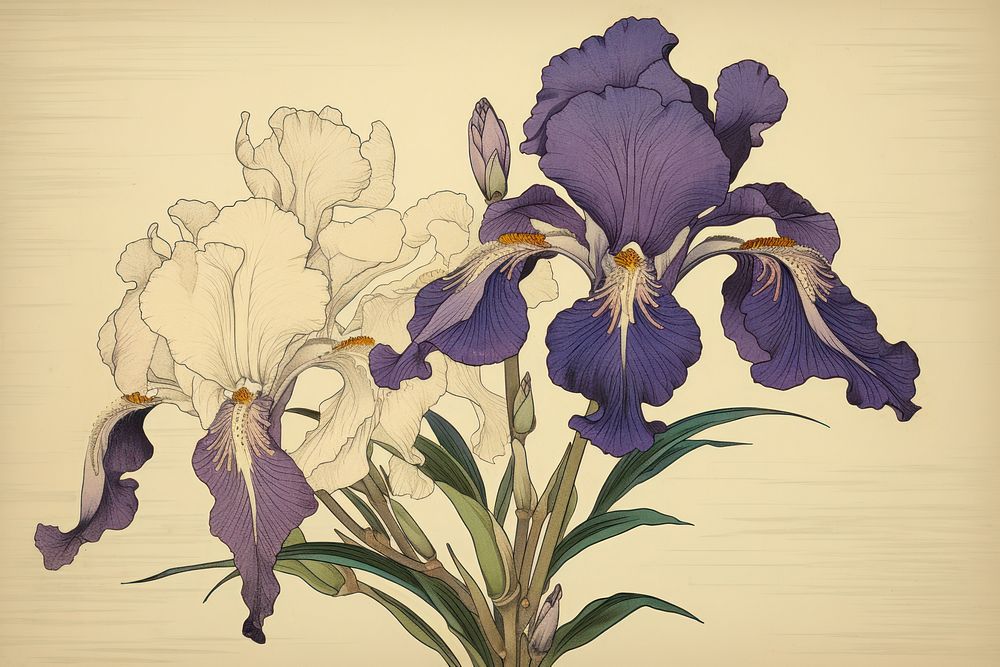 Japanese iris flower petal plant.
