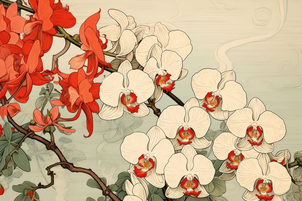 Orchid flower art backgrounds.