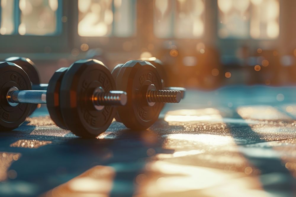 Dumbbells gym sports weightlifting.