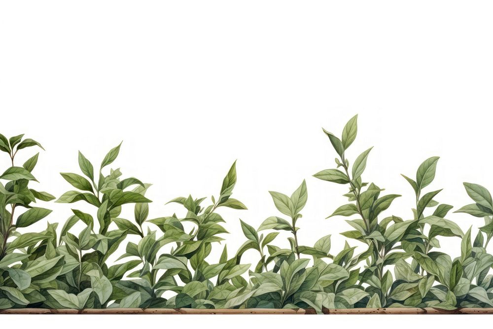 Tea leaves border plant herbs leaf.
