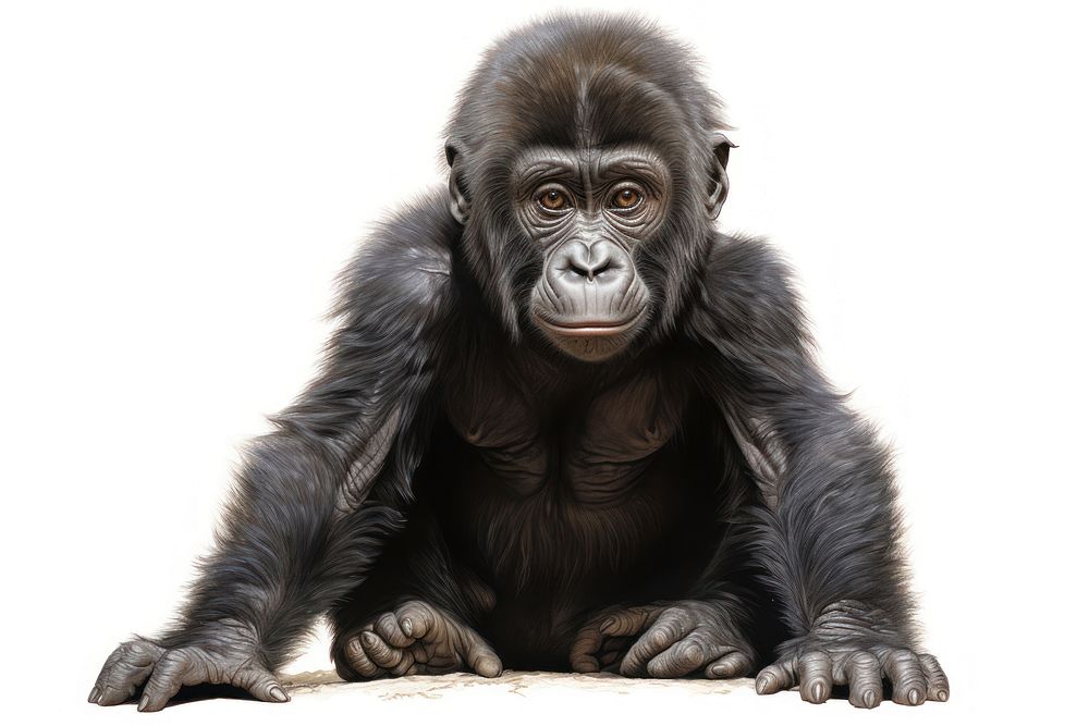 A baby gorilla wildlife animal mammal.