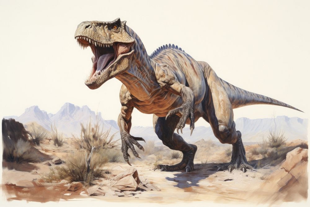 A dinosaur reptile animal outdoors.