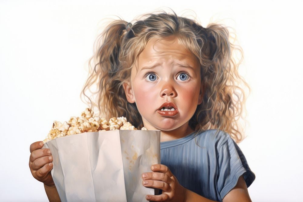 Popcorn holding food innocence.