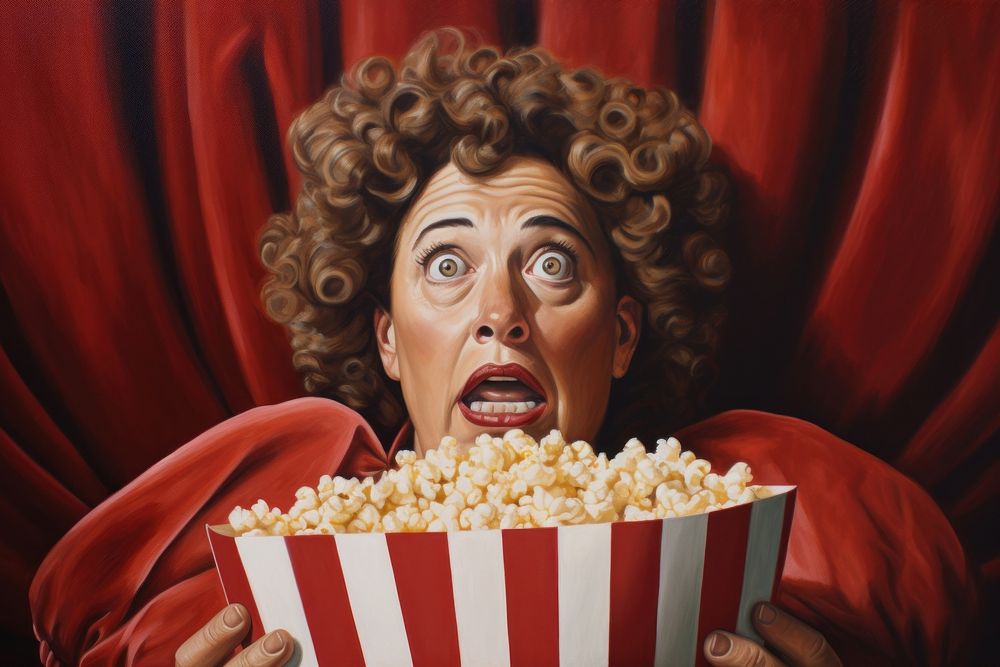 Popcorn adult movie woman.