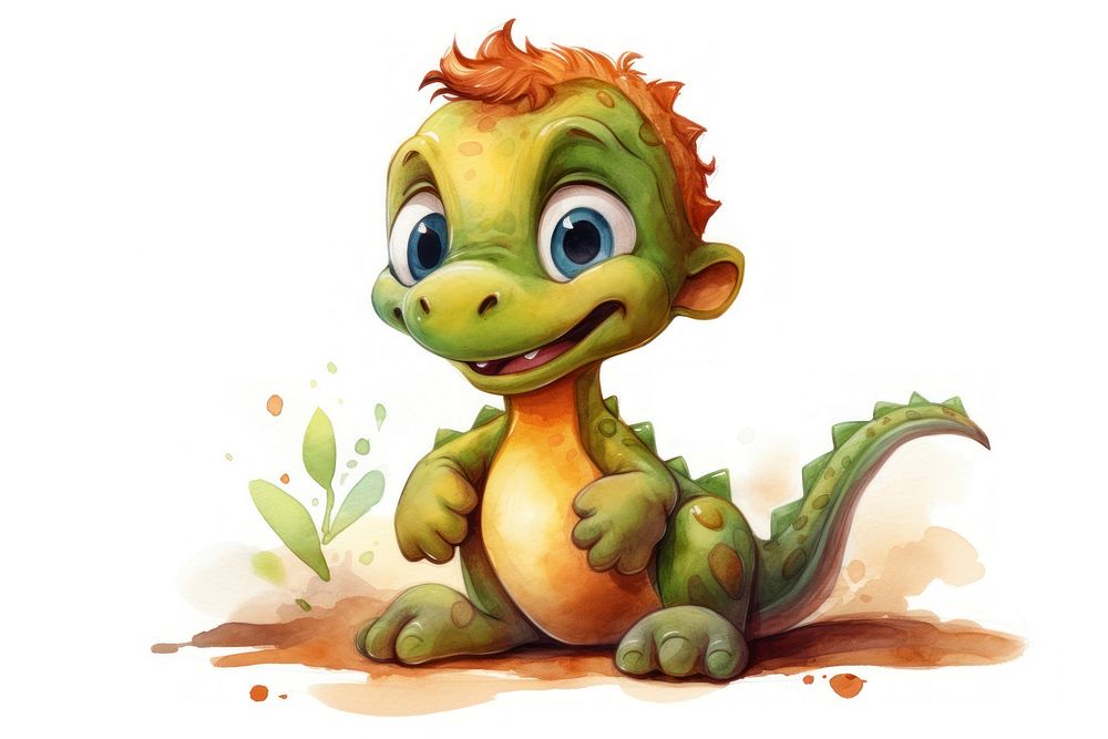 Baby dinosaur cartoon character representation creativity portrait.